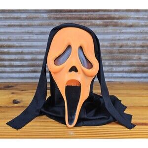 Vtg Easter Unlimited Orange Halloween GhostFace Mask Scream See last 5 photos